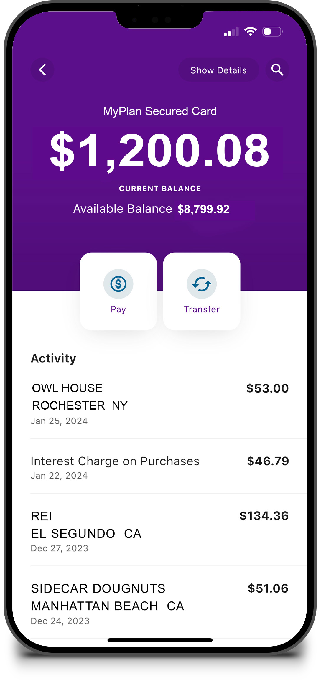 Kinecta banking app on a smart phone