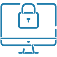 computer screen and lock icon