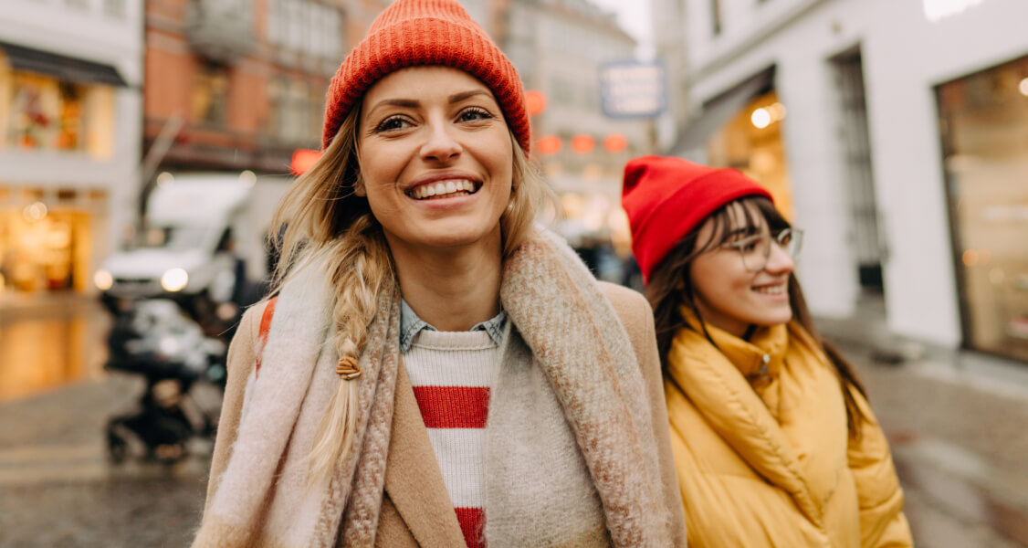 Women smiling