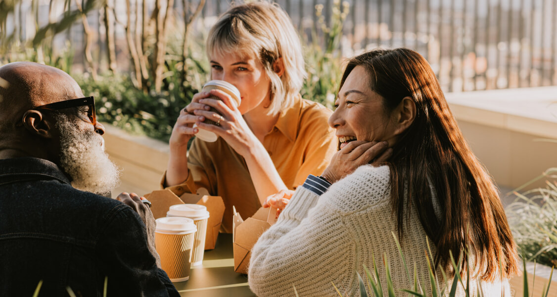 group of people enjoying coffee