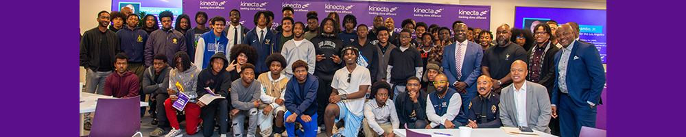 Students pose for a photo at the Defying the Odds event.