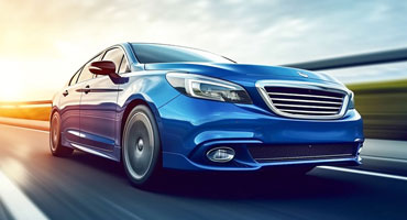 image of a blue modern sedan